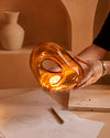 Drawing Blown Amber Glass